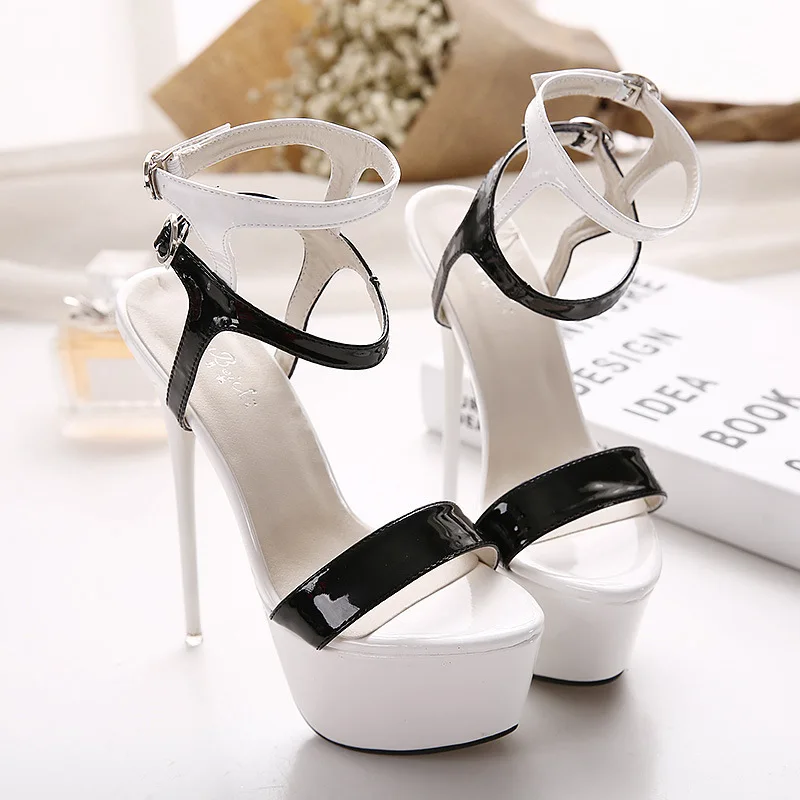 16cm Stripper Shoes Summer Sexy Wedding Party Women Gladiator Platform Sandals Size 34-45 Pu Leather High Heels | Обувь