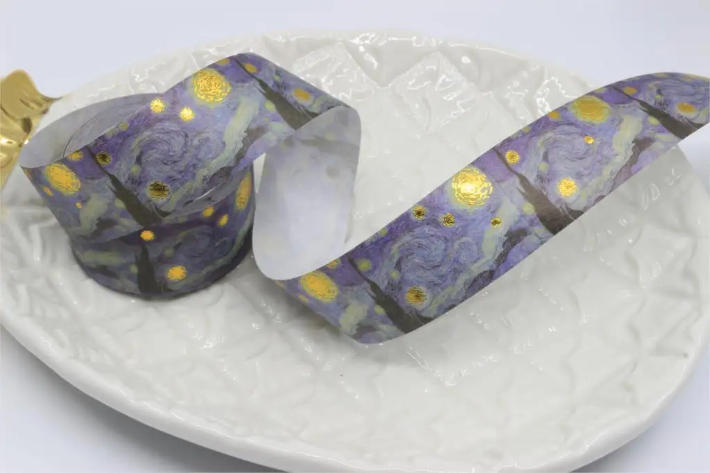 MT0229XingKong 2.0cm 10 шт./лот DIY мультфильм бумага клейкая лента из рисовой бумаги золото Фламинго звездное небо декоративные стикеры Липкая лента/школьные принадлежности - Цвет: MT0229XingKong 2.0cm