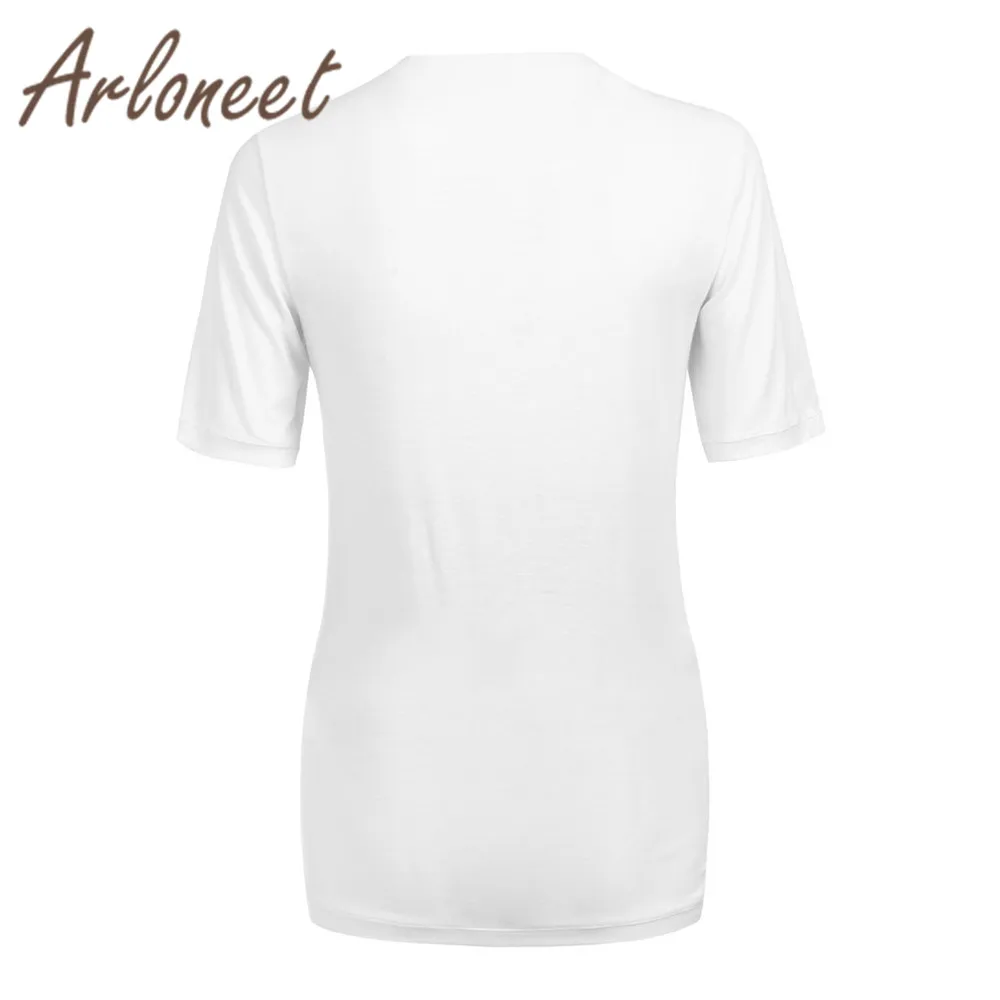 ARLONEET/женская одежда Топы для беременных Мягкая хлопковая Футболка с буквенным
