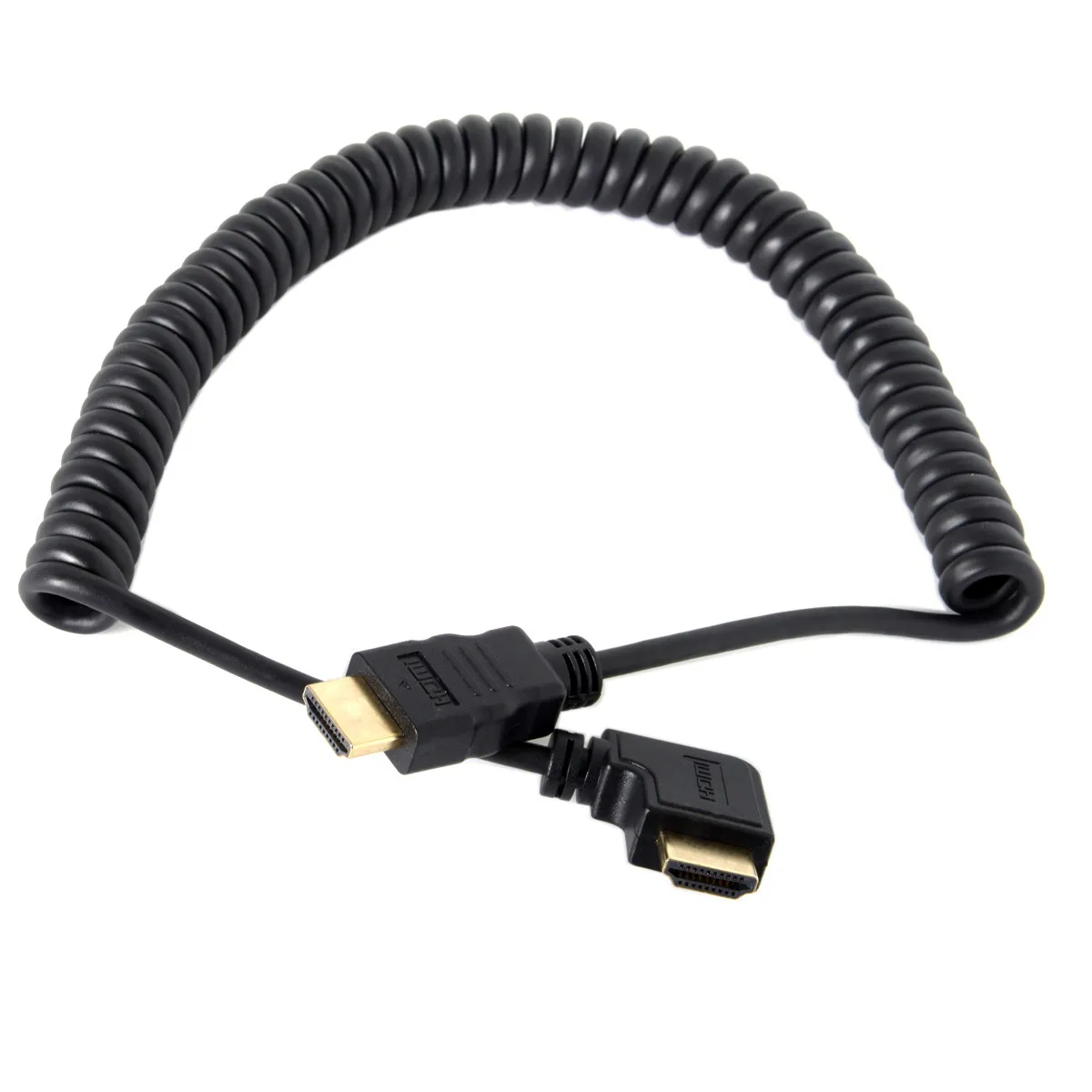 Chenyang HDMI-HDMI 90 градусов прямоугольный тянущийся пружинный кабель для HDTV DVB DVD ПК