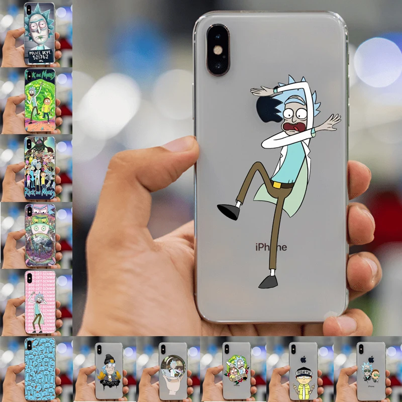 Рик и Морти Забавный мультяшный комикс мем мягкий прозрачный чехол для телефона
