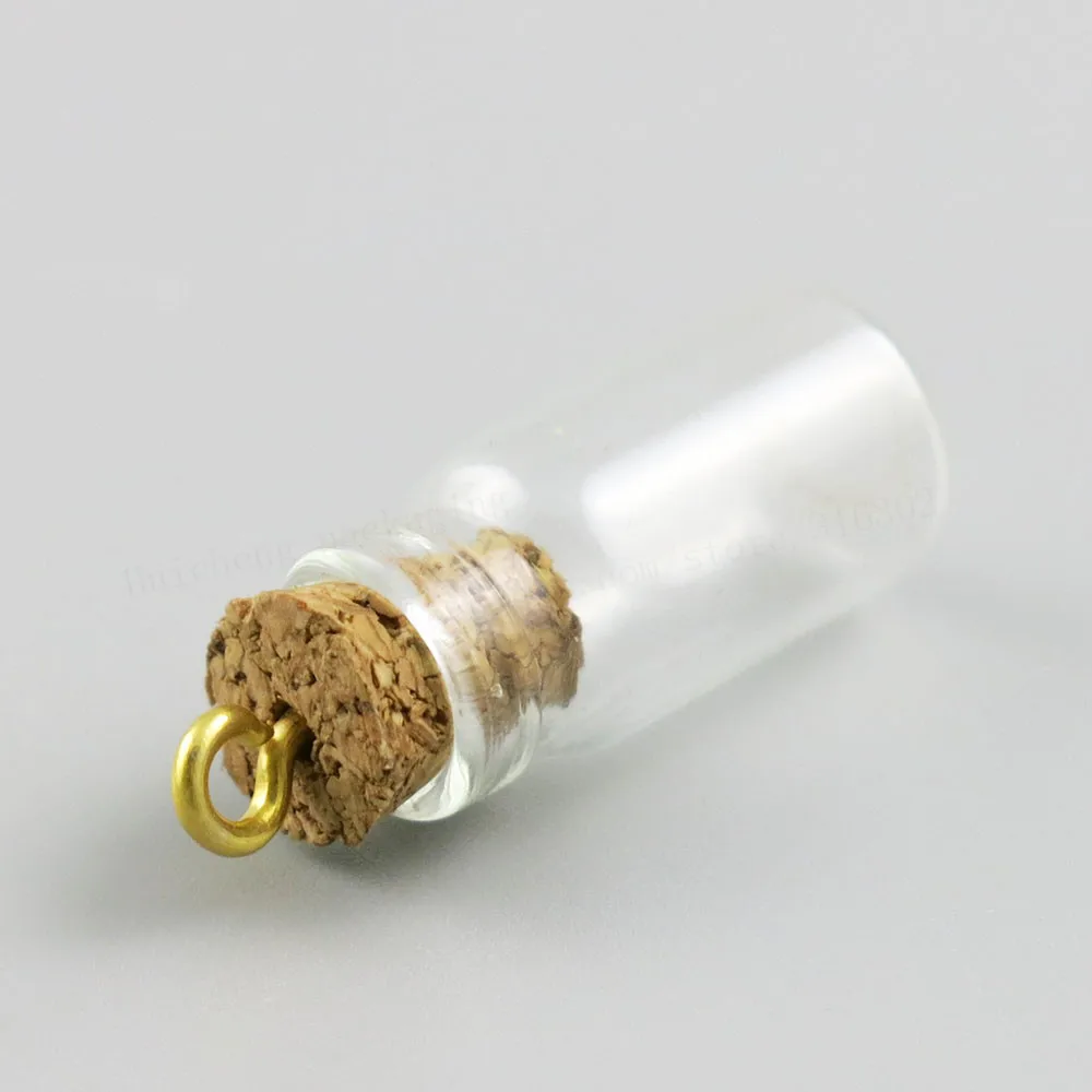 Gold Hook 50 x Маленькая Мини Милая 1 мл Очаровательная стеклянная бутылка с пробкой, используемая в качестве стеклянных флаконов для рукоделия - Цвет: Gold Hook