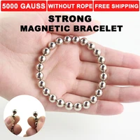 black round adjustable neodymium super magnetic therapy perpetual earth energy stone bracelet bangle for man weight loss mb1002