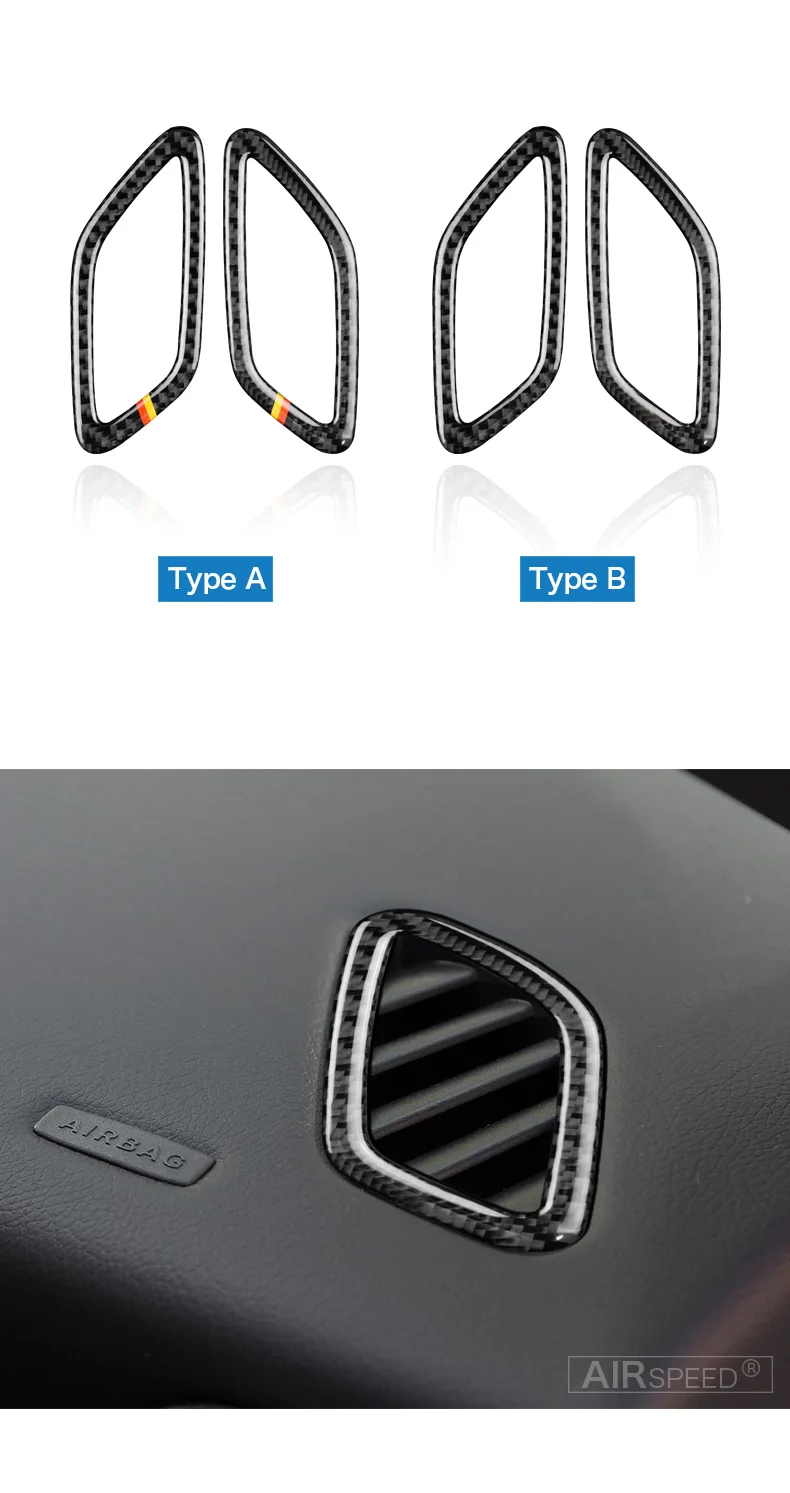 Airspeed для Mercedes Benz A Class 13-18 CLA 14-18 GLA 15-18 аксессуары из углеродного волокна автомобильные наклейки для кондиционера