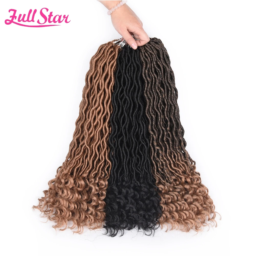 Полная звезда 20 дюймов Faux locs кудряшки 24 пряди синтетические косы с крючком для наращивания волос для черных женщин 1-6 упак./лот