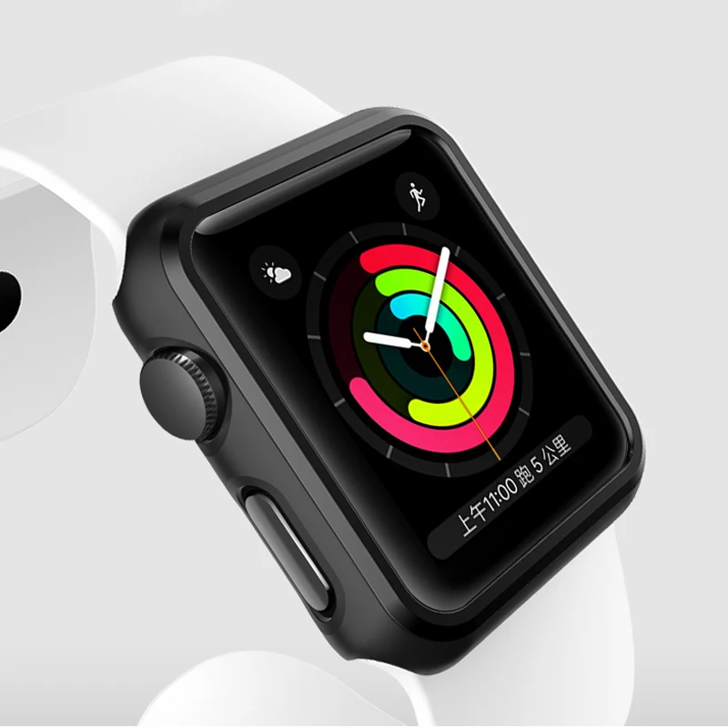 2 шт. очень тонкие черные часы рамка ПК чехол Защитный чехол для Apple Watch серии 1/2/3 для Watch, 38, 42 мм аксессуары для часов