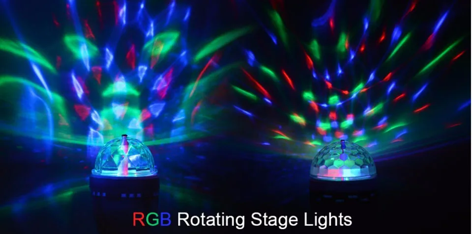 E27 3 Вт красочный Авто вращающийся RGB светодиодный светильник сценический светильник диско DJ вечерние лампы Праздничная лампа для бара KTV светильник ing голосовой контроль