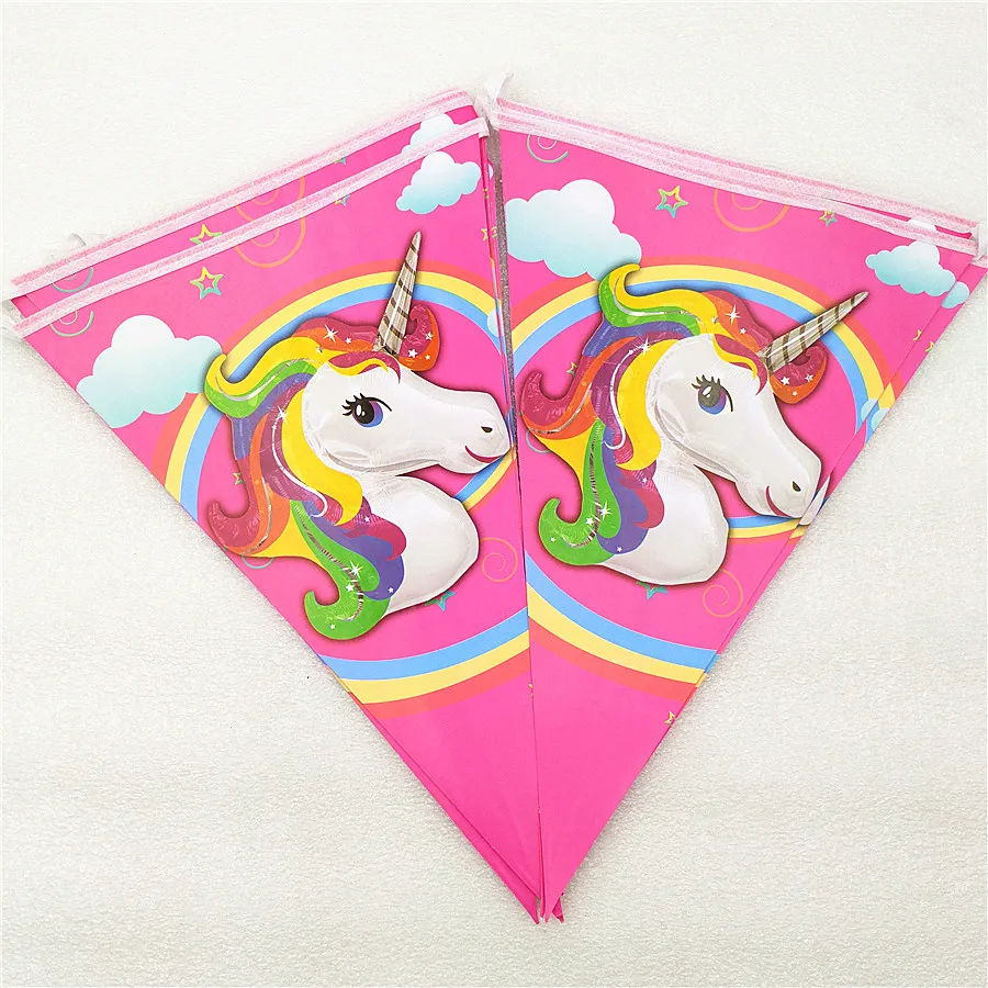 1 комплект единорог товары для вечеринок бумажный баннер Вымпел бандаж флаг дети