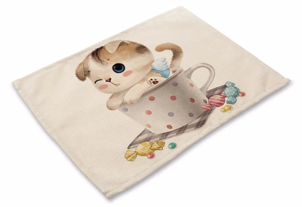 CAMMITEVER Cat в чашке подставка для напитков подстаканников чая кофе подставки