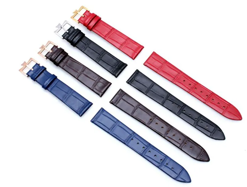 Durable Black/Blue/Brown/Red Genuine Leather Watchband 18-22mm Thin Calfskin Strap Pin Clasp Fit for Vacheron Constantin Watch