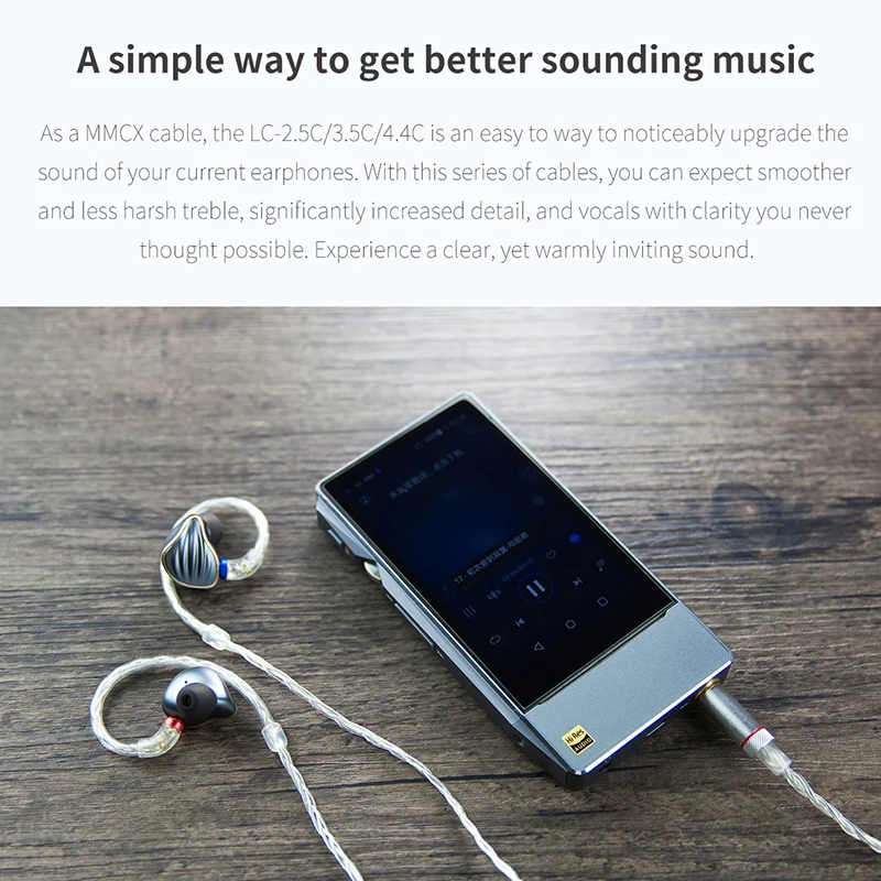 FIIO LC-2.5C LC-3.5C LC-4.4C Стандартный MMCX 3,5/2,5/4,4 мм ручной сбалансированный Наушники Замена кабеля для Shure/уп/FIIO/JVC