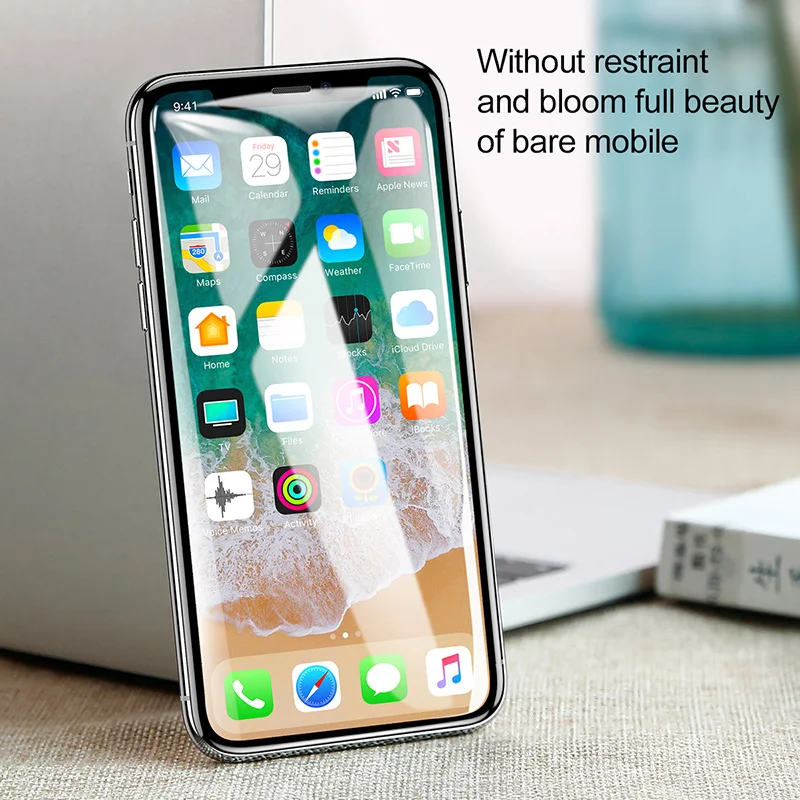 Защитное стекло Baseus закаленное для iPhone X ультратонкое с защитой от синего света
