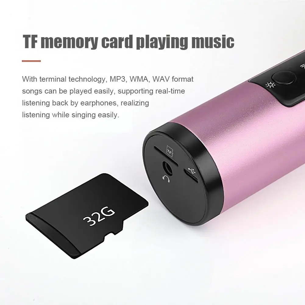 Беспроводной Bluetooth микрофон один щелчок изменение голоса TF карта портативный