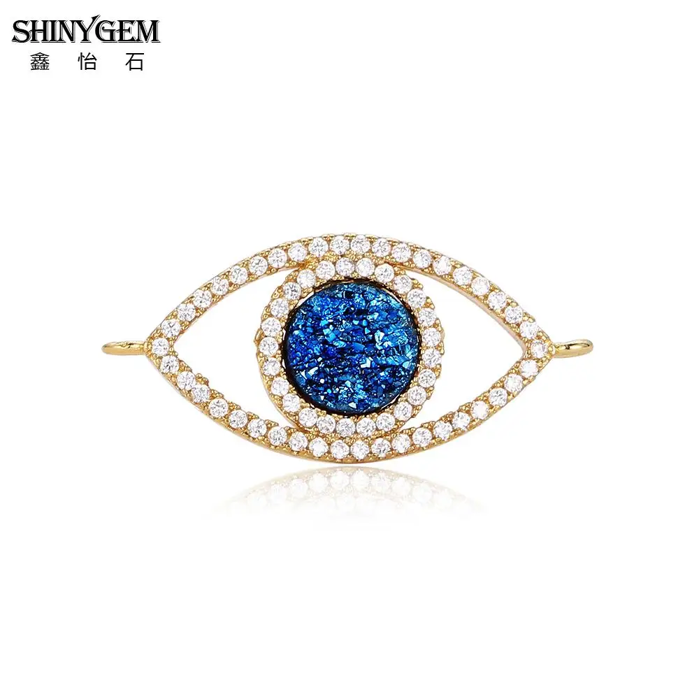 SHINYGEM 13 мм круглые друзы сглаза шармы соединители CZ Кристалл милый с большими