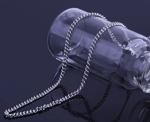 

2 mm Silver color Flat O shape chain necklace 316L Stainless Steel Never fade necklaces jewelry