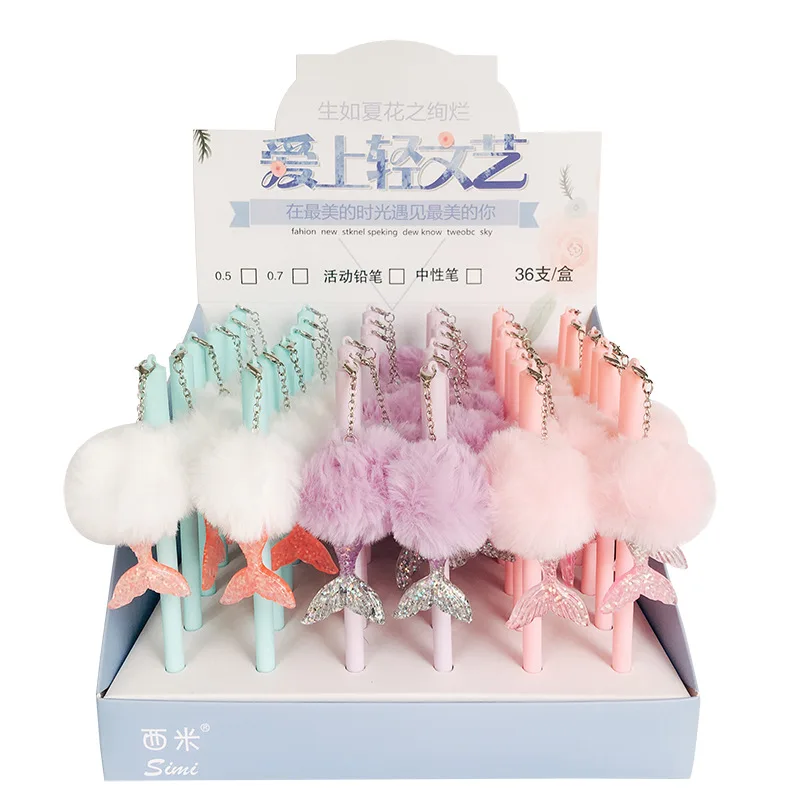 Гелевая ручка с подвеской русалка 24 шт./лот | Канцтовары для офиса и дома