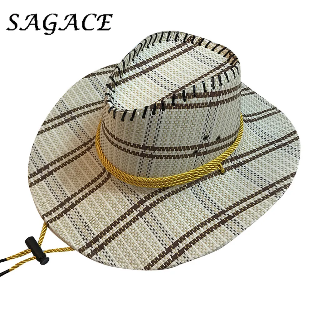 SAGACE шляпа Мужская охотничья ковбойская соломенная летняя женская унисекс