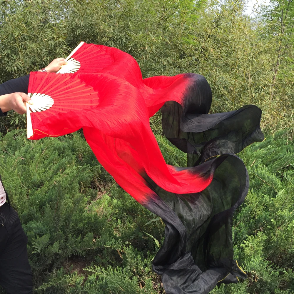 Новинка 1 пара (L + R) Веерная фата из 100% натурального шелка для bellydanceing полностью