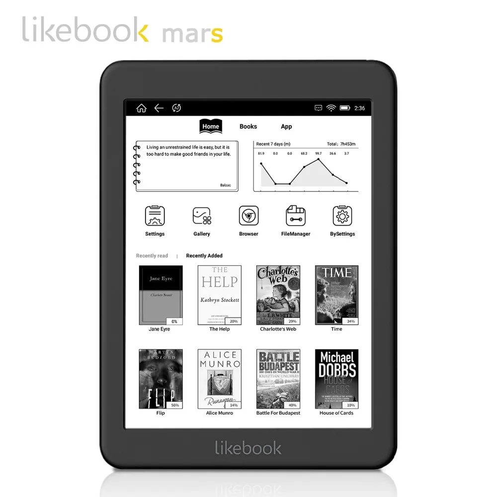 Likebook Mars eBook Reader 7,8 дюймов BOYUE T80D e-ink электронная книга 8 ядерный Android 6,0 2g/16g слот для карт 64G Расширенный передний светильник электронная книга