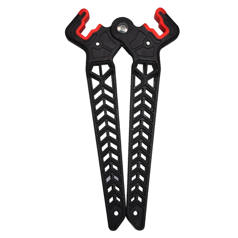 

1X Bow Stand Compound Bow Holder Kick Stand 22cm 18cm for Archery 3D Shoot Range Target Hunting Shooting - Black color