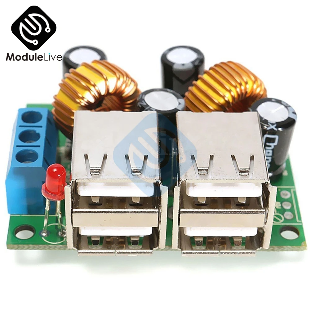 Понижающий модуль платы преобразователя питания A5268 с 4 usb портами плата