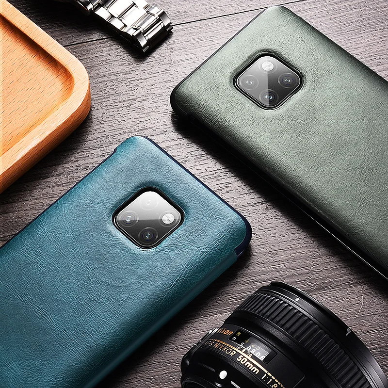XOOMZ брендовый деловой чехол из натуральной кожи для Huawei Mate 20 Pro умный спящий