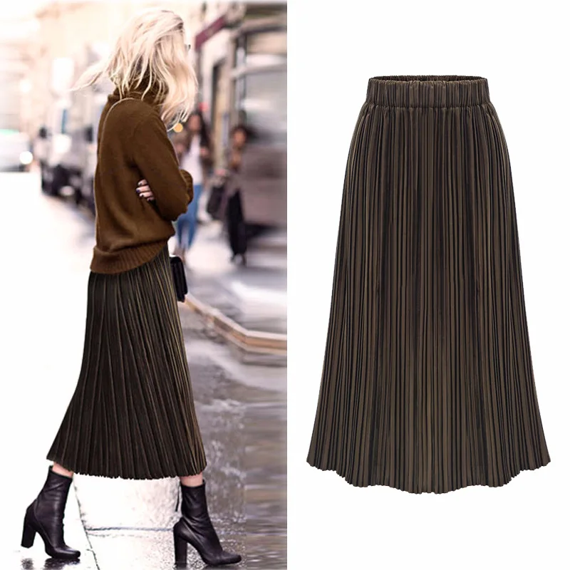 Женская повседневная плиссированная юбка новинка 2019 демисезонная модная
