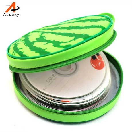 A Ausuky Новый арбузный шаблон Портативный 24 диска Емкость DVD CD Пульс чехол для