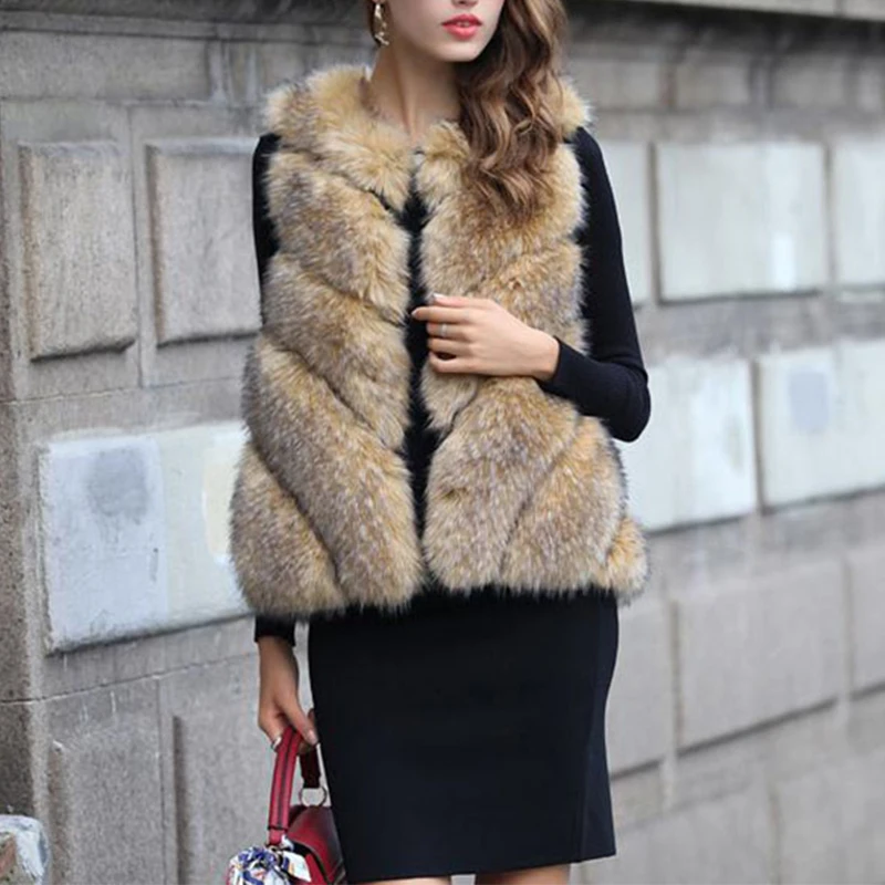 2017 Зимний новый высококачественный жилет из искусственного меха роскошное