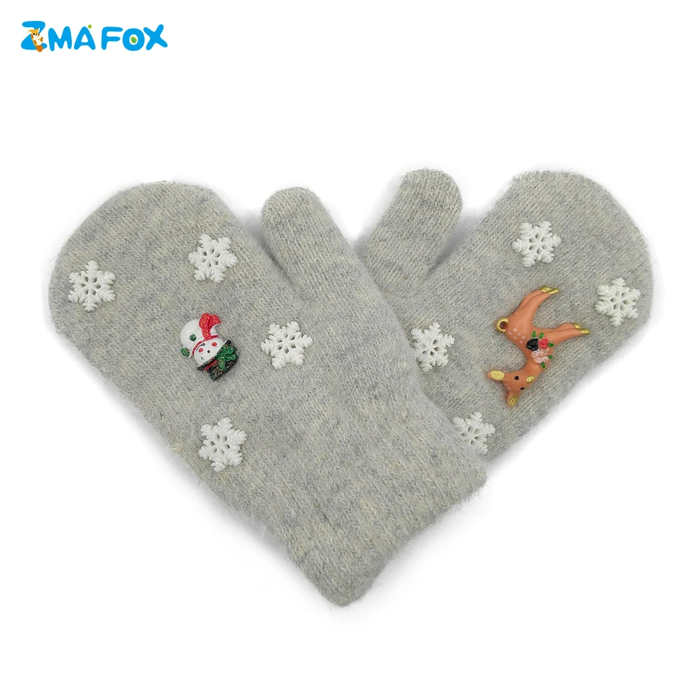 Детские зимние плотные перчатки ZMAFOX рождественские подарки для маленьких