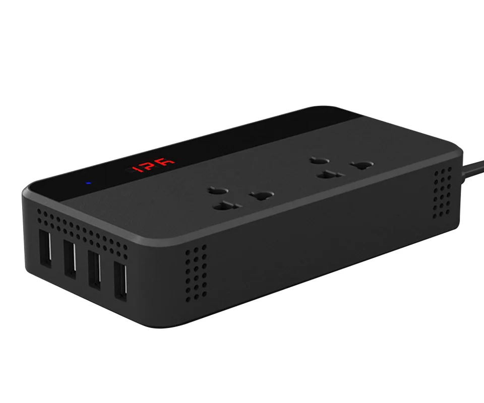 AOSHIKE автомобильный 220 В Многофункциональный инвертор 12 В 200 Вт 4 USB Инвертор адаптер конвертер зарядное устройство цифровой дисплей универсальный