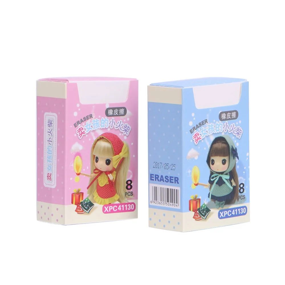 8 шт. милые ластики в виде спичек цветные Ластики для детей студентов креативный