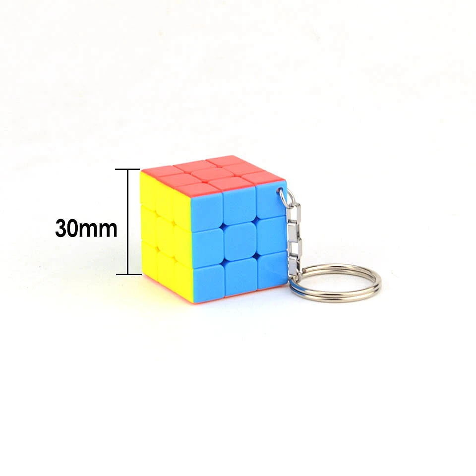 Stickerless Smooth Магический куб 3*3*3 Мини Портативный Карманный Брелок Magico Cubo образовательный куб пазл игрушки для детей и взрослых ключ украшение - Цвет: Stickerless Smooth