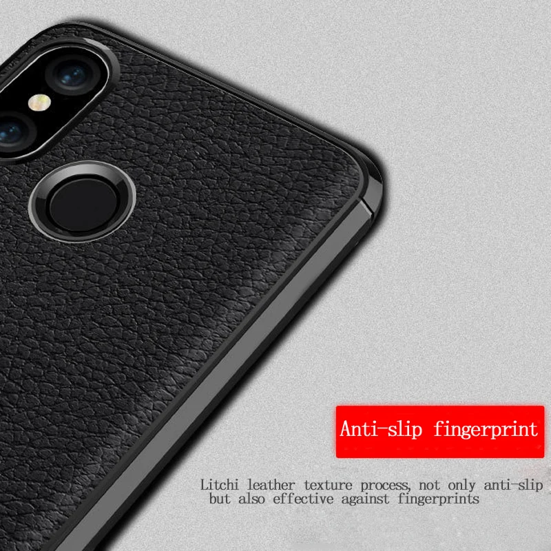 Для Xiaomi Mi Max3 Чехол кожаный с узором Личи TPU ультра тонкий задний Мягкий Funda Coque