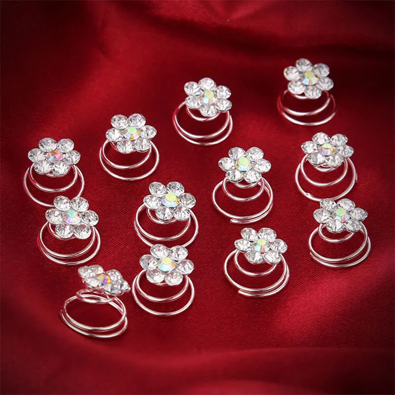 Заколки для волос с кристаллами стразы 12 шт. | Красота и здоровье