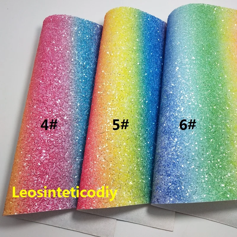 1 шт. 21X29 см синтетический Letaher Cuero Sintetico Rainbow массивная блестящая кожа для