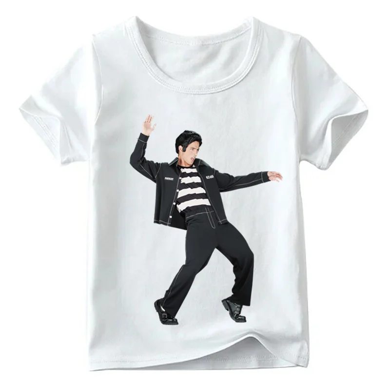 2019 детская футболка Elvis Presley King of Rock принт для мальчиков и девочек летние белые
