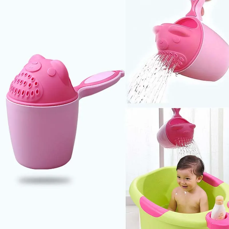Cartoon Baby Bath Caps Shampoo Cup Children Bathing Bailer Shower Spoons Child Washing Hair Kids Tool |