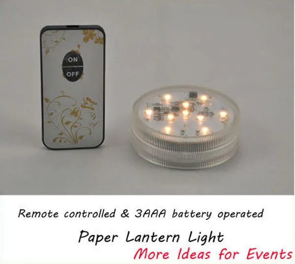 Beste Gratis Verzending (12 Stuks/partij) Remote Controlled Aaa Battery Operated Led Papieren Lantaarn Licht Voor Bruiloft Decoratie