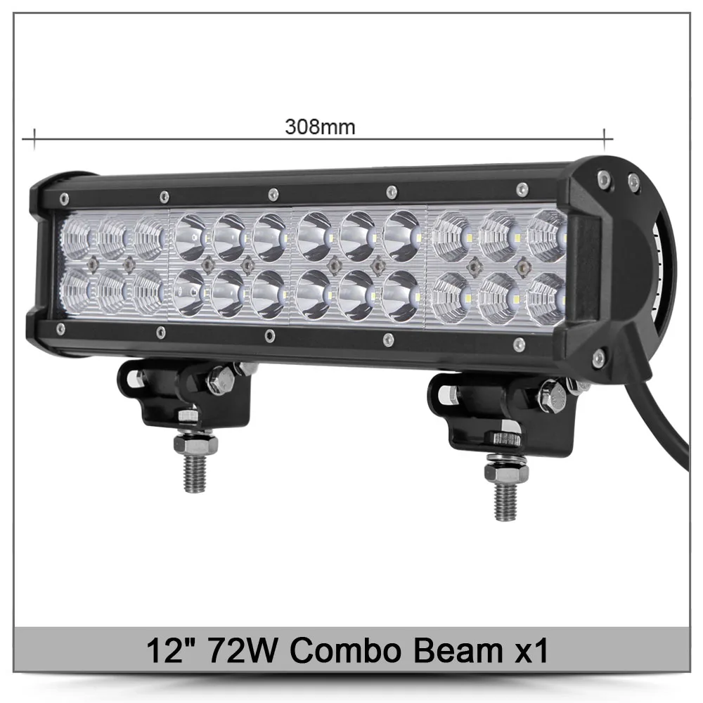 12 Inch 72W Combo x1 Светодиодный бар Niva 4x4 внедорожный 12 дюймов 72 Вт для 12 в 24 в RC автомобиль ATV внедорожник 4WD мотоцикл экскаватор грузовики внедорожный Barra светодиодный рабочий светильник - Цвет: 12 Inch 72W Combo x1