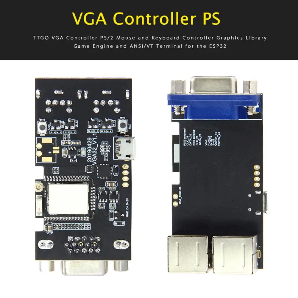 Для ESP32 VGA32 V1.1 контроллер PS2 мышь клавиатура графика контроллера библиотеки игровой двигатель ANSI VT терминал