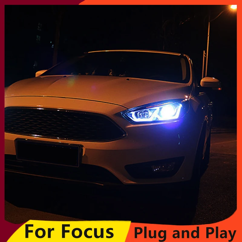 

KOWELL Car Styling for Ford focus Headlights 2015 2016 2017 for focus Headlight DRL Lens Double Beam H7 HID Xenon bi xenon lens