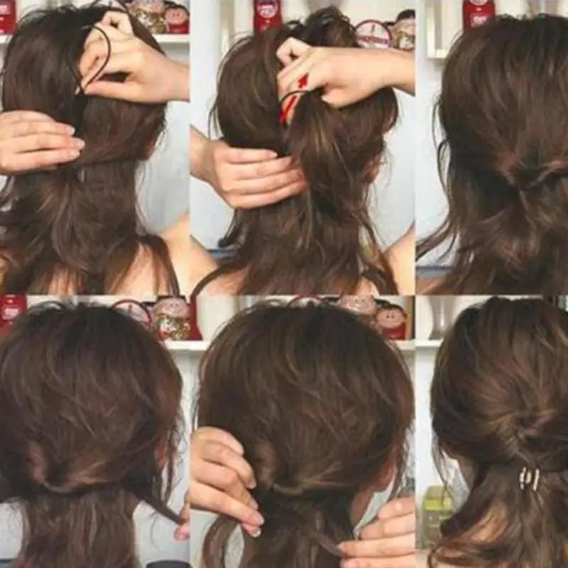 2 комплекта черные пластиковые заколки для волос укладки хвостиков инструменты