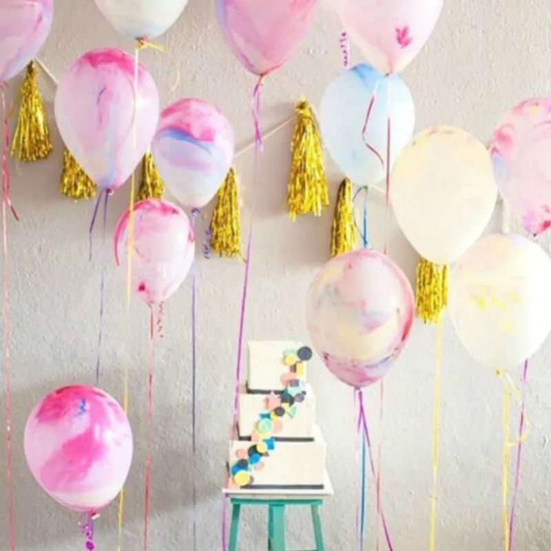 10 шт. разноцветные мраморный агат Радуга круглые латексные шарики Babyshower Свадьба