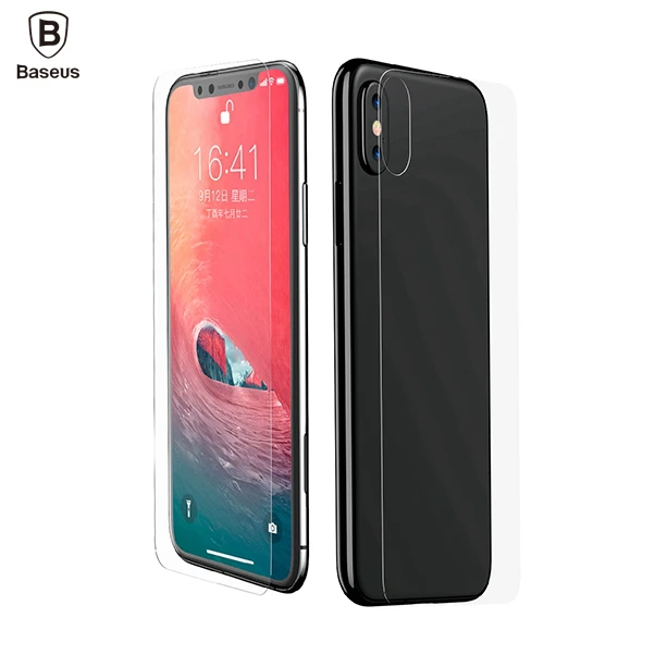 BASEUS мм 0 3 пленка набор (передняя + задняя) для iPhone Xs XR Max закаленное стекло полное