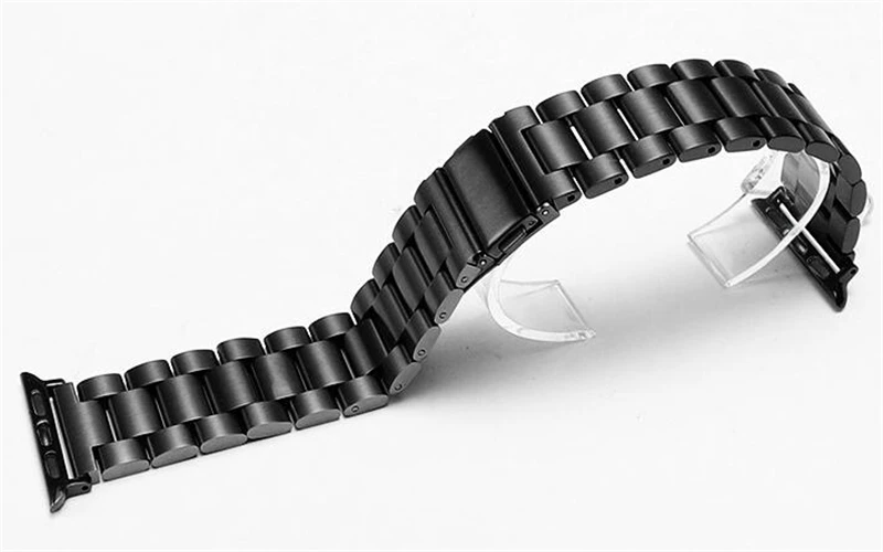 Ремешок для Apple Watch 42/44 мм, браслет из нержавеющей стали черного и золотого цвета, ремешок с пряжкой, адаптер для Apple Watch 4, 3, iWatch 38, 40 мм