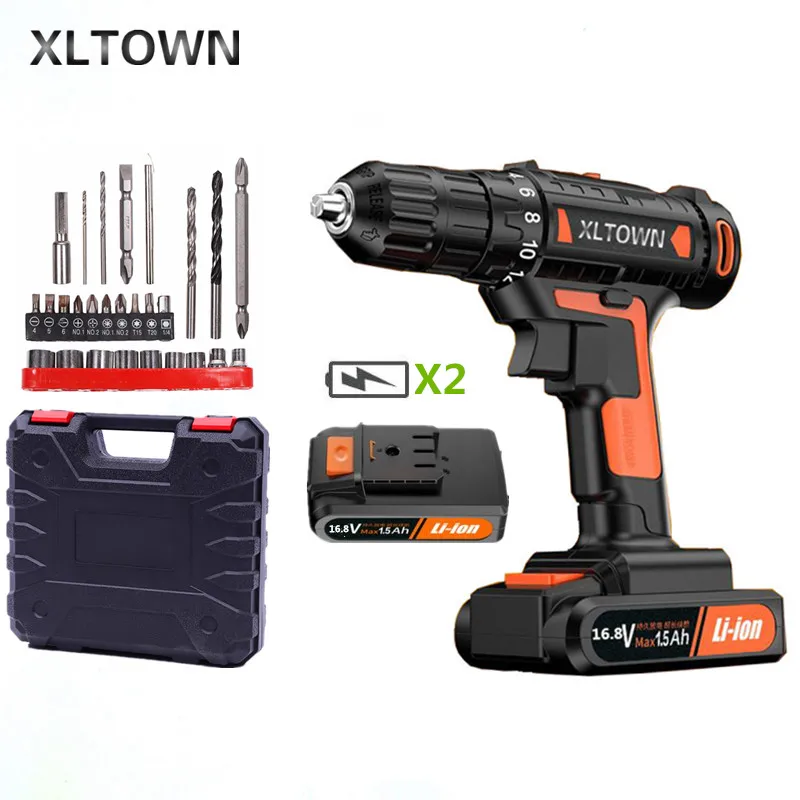 XLTOWN 16 8 v электрическая отвертка с 2 батареями аккумуляторная литиевая батарея