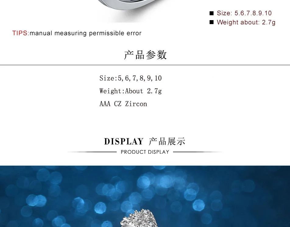 Exquisite Solid 925 Sterling Silver Fashion Bow Tie Wedding Ring Made With Cubic Zirconia Crystal Fine Jewelry