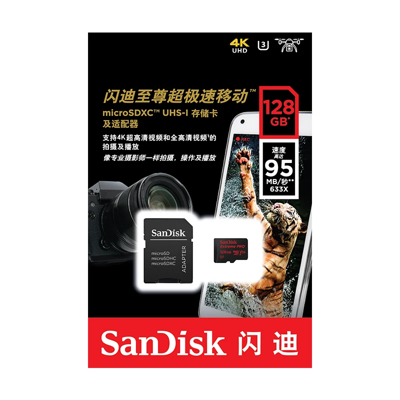 SanDisk Extreme Pro 32 GB карта памяти micro SD Card 64 128 microSD карты 95 МБ/с. Class10 U3 картао де memoria|cartao de