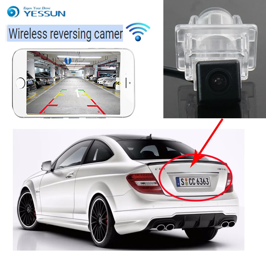 YESSUN For Mercedes Benz C Class W204 2007~2014 Reverse Camera Auto Wireless Rear View Camera Rear View Camera  Night Vision